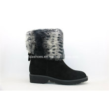 Mode Warm Pelz Low Heel Damen Leder Stiefel